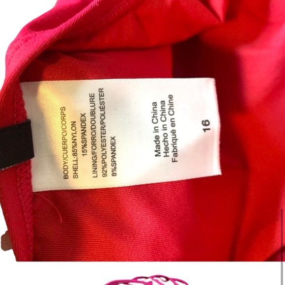 BCBG Maxazaria Red One Piece Swimsuit - Picture 7 of 9